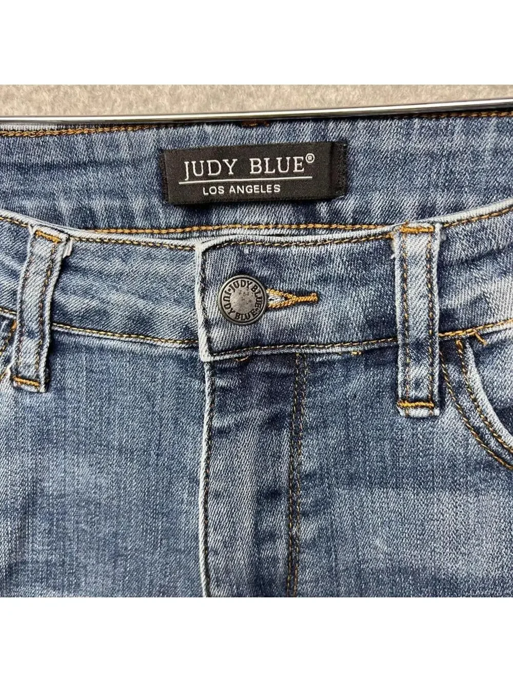 Judy Blue Womens Denim Jean Shorts Size 27 Los Angeles Cuffed High Rise Stretch